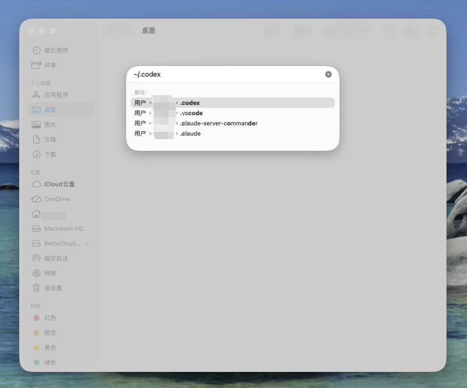 Open .codex directory